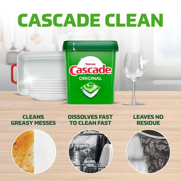 Cascade Original Dishwasher Detergent, Fresh Scent, Original, Actionpacs - 60 pacs, 924 g
