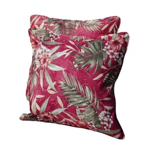 Amount Pattern Polyester Fabric Square Outdoor Throw Pillows (2-Pack)
