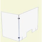 Sneeze Guard L-Shape 36 in. x 36 in. x 0.25 in. Clear Acrylic Protection Shield Freestanding with Stand and Pass Through