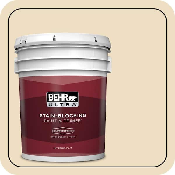BEHR ULTRA 5 gal. #ECC-23-1 Golden Haystack Extra Durable Flat Interior Paint & Primer
