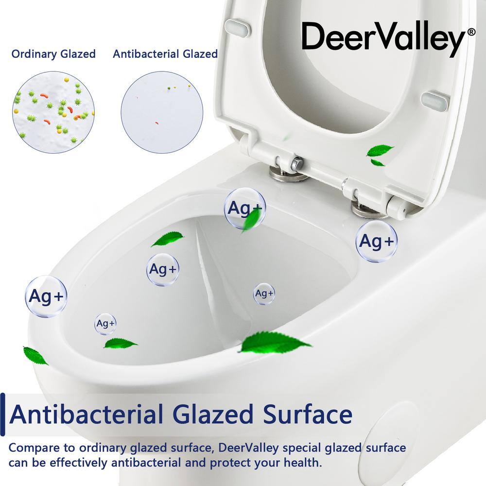White Ceramic Elongated Dual Flush One-Piece Toilet