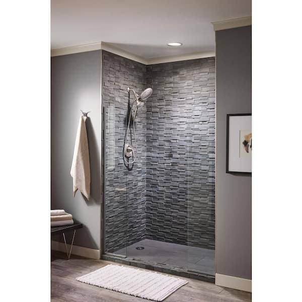 Attract with Magnetix  6-Spray Pattern, 1.75 GPM 6.75 in. Wall Mount Dual Shower Heads in Spot Resist Brushed Nickel