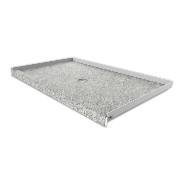 FlexStone 36 in. x 60 in. Single Threshold Shower Base with Center Drain in Arctic Haze