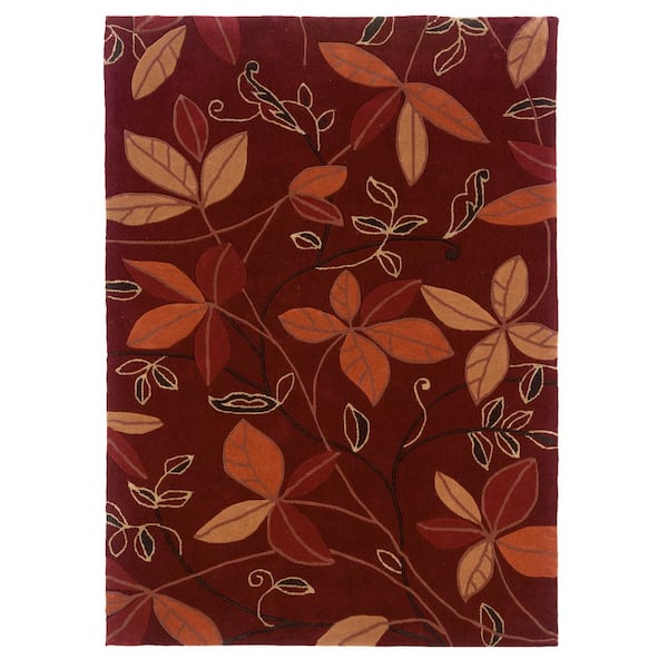 Linon Home Decor Trio Collection Garnet and Orange 8 ft. x 10 ft. Indoor Area Rug