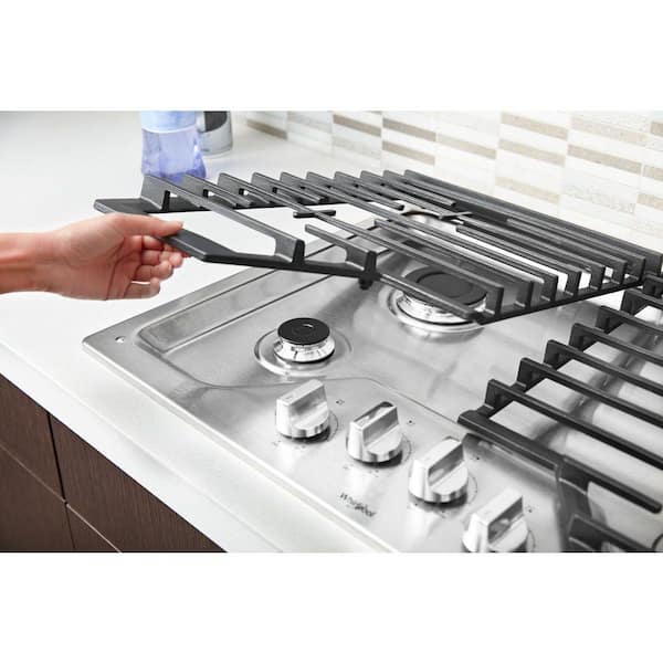 Whirlpool - WCG55US6HS - 36-inch Gas Cooktop with EZ-2-Lift™ Hinged  Cast-Iron Grates-WCG55US6HS