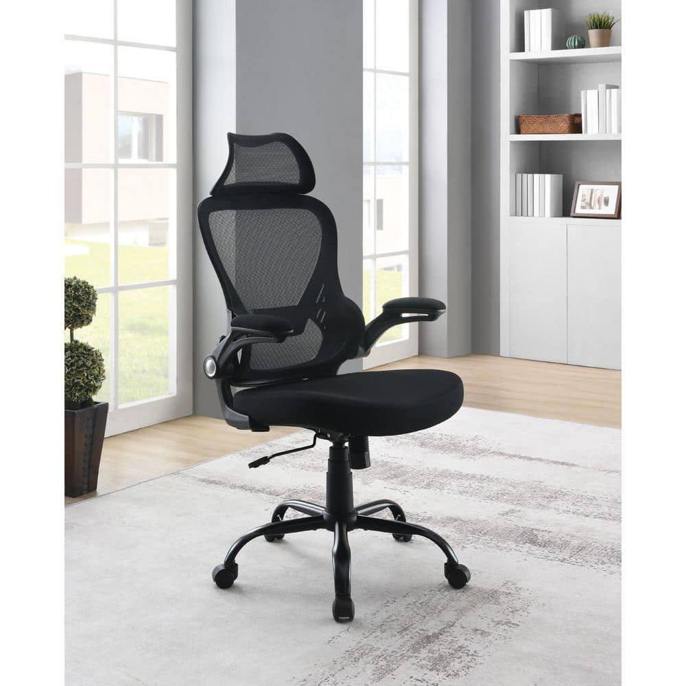 Black Mesh Back Executive Office Chair with Adjustable Arms