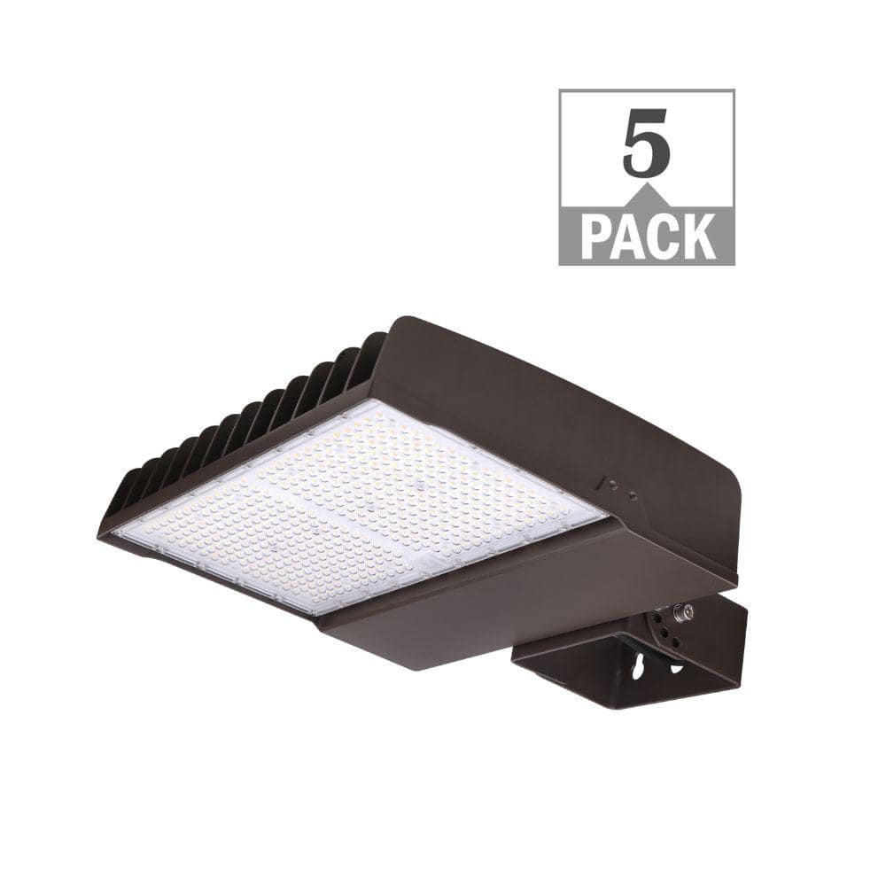1000-Watt Equivalent 34000-50000 Lumens Bronze Integrated LED Flood Light Adjustable and CCT with Photocell (5-Pack) price history on PriceWatchPro
