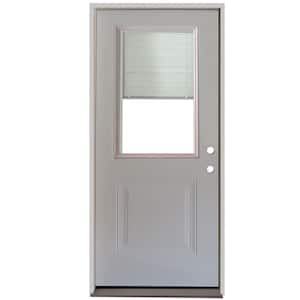 Stanley Doors 32 in. x 80 in. Colonial 9Lite 2-Panel Painted White  Left-Hand Steel Prehung FrontDoor with Internal Grille 9210S-32-L - The  Home Depot