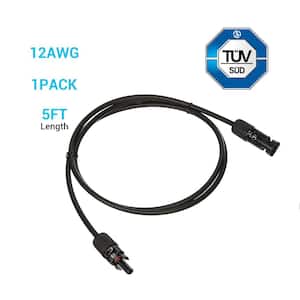 5 ft. 12 AWG Solar Panel Extension Cable with Male to Female Connectors