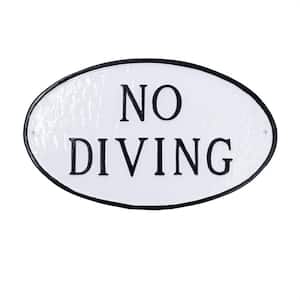 No Diving Standard Oval Statement Plaque - White/Black