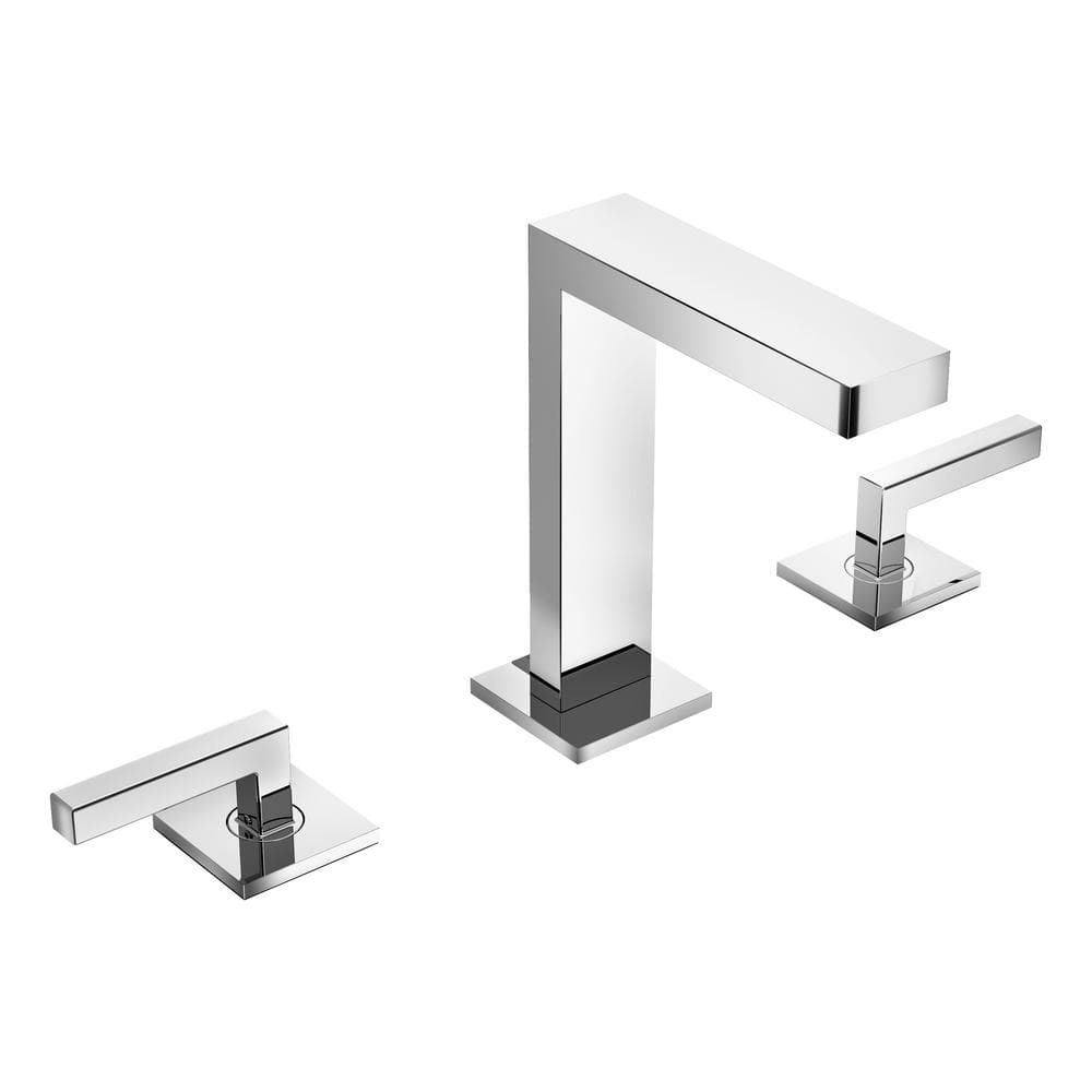 Matte Black Modern Widespread Bathroom Faucet with Push Pop Drain