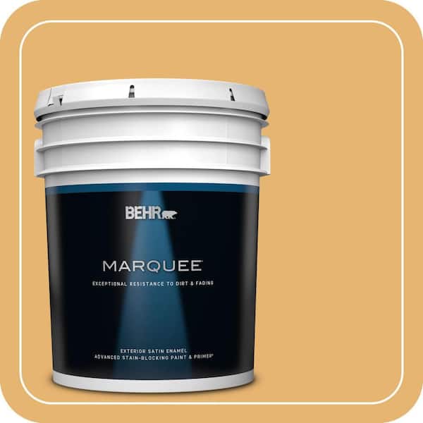 BEHR MARQUEE 5 gal. #PPU6-04 Pyramid Gold Satin Enamel Exterior Paint & Primer