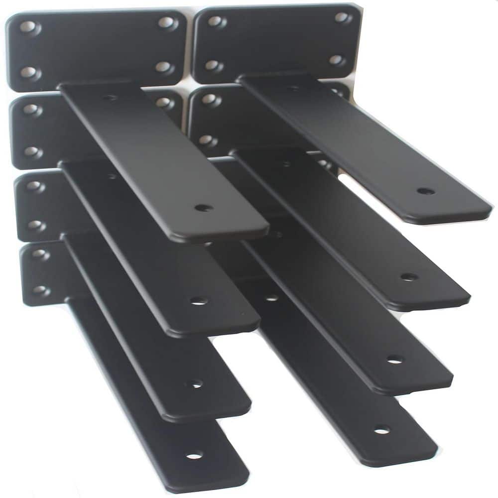 8-Pack 8 in. L Black Iron Shelf Bracket, Floating Shelf Brackets, Rustic Industrial Metal Brackets for Shelf Support price history on PriceWatchPro