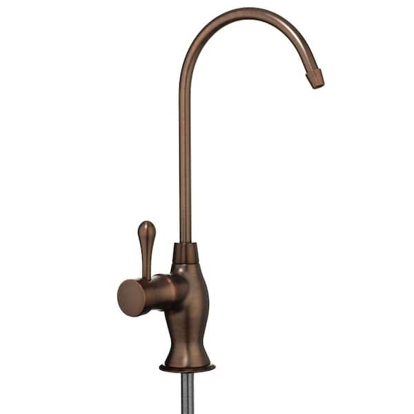 Brondell Sequoia Single Handle Water Filtration Beverage Faucet for Circle LED Filter Change Indicator in Antique Bronze