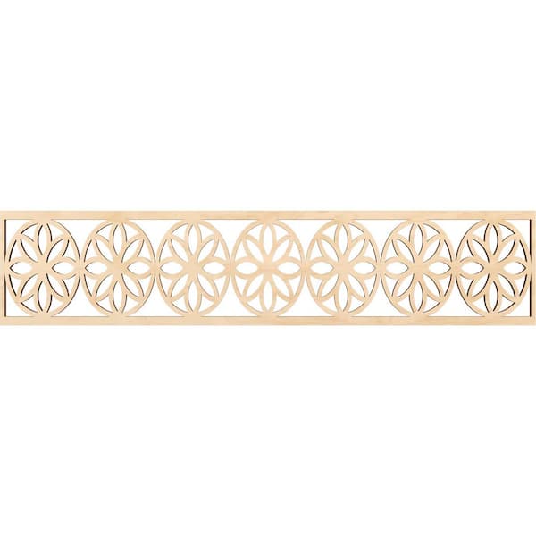 Ekena Millwork Blume Fretwork 0.375 in. D x 46.75 in. W x 10 in. L Birch Wood Panel Moulding