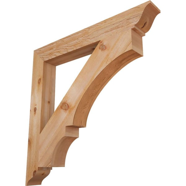 Ekena Millwork 6 in. x 48 in. x 48 in. Western Red Cedar Balboa Traditional Rough Sawn Bracket
