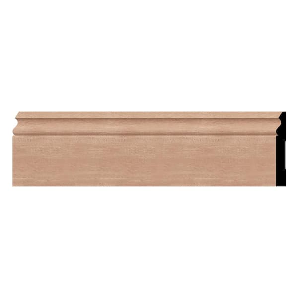 Ekena Millwork WM217 0.56 in. D x 5.25 in. W x 96 in. L Wood Sapele Mahogany Baseboard Moulding