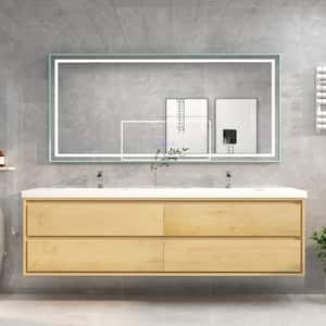 Sage 83 in. W x 19.75 in. D x 24.75 in. H Vanity in Light Oak with Reinforced Acrylic Vanity Top in White