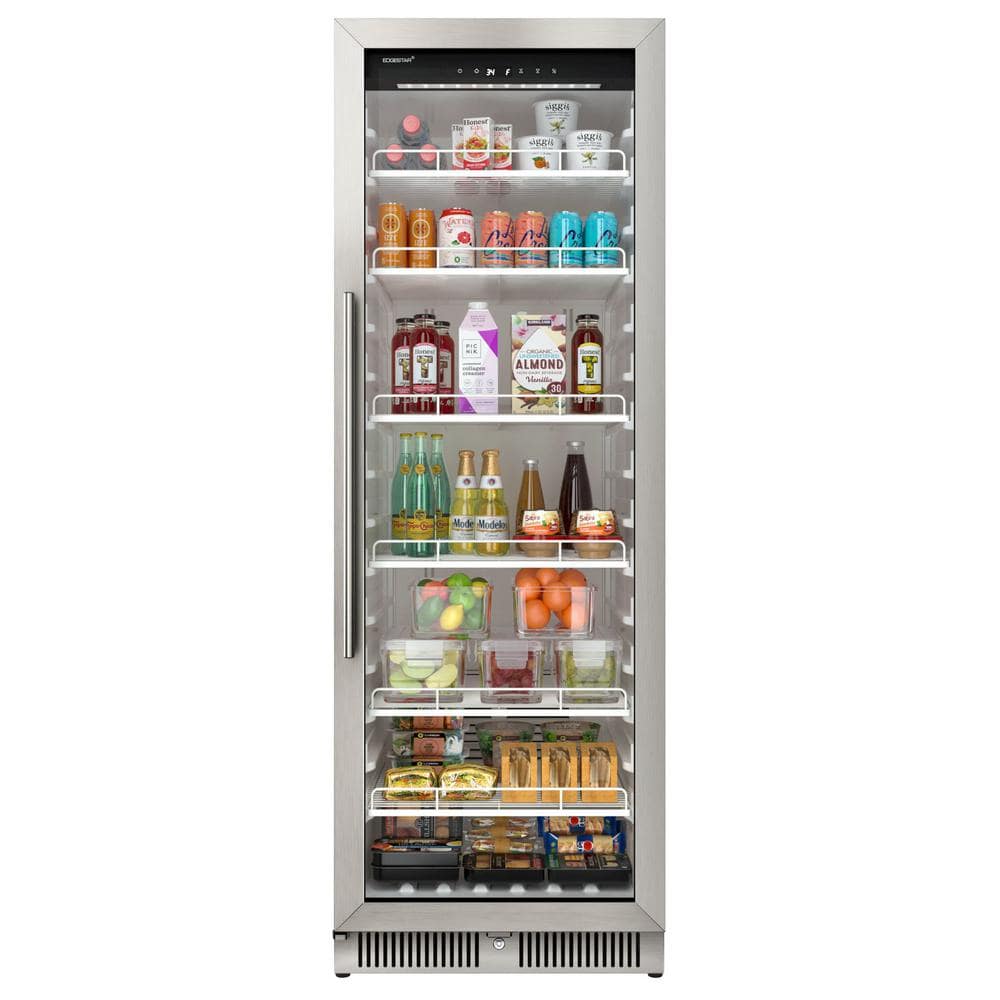 EdgeStar 24 Inch Wide 13.7 Cu. Ft. Commercial Beverage Merchandiser With Temperature Alarm and Reversible Door, Silver -  VBM131SS