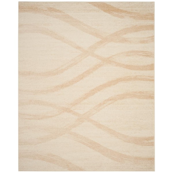 Adirondack Cream/Champagne 8 ft. x 10 ft. Waves Area Rug