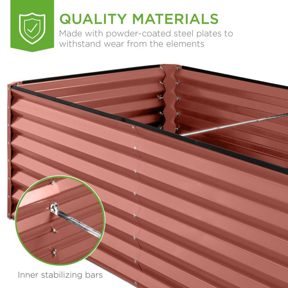Terracotta 6x3x2ft Outdoor Metal Raised Garden Bed