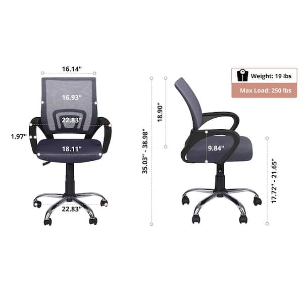 Dropship Ergonomic Office Chair Adjustable Height Computer Chair Breathable  Mesh Home Office Desk Chairs With Wheels Executive Rolling Swivel Chair  With Flip-Up Arms And Lumbar Support For Home/Study/Working to Sell Online  at