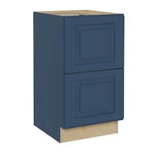 Grayson Mythic Blue Painted Plywood Shaker Assembled Drawer Base Kitchen Cabinet Sft Cls 18 in W x 21 in D x 28.5 in H