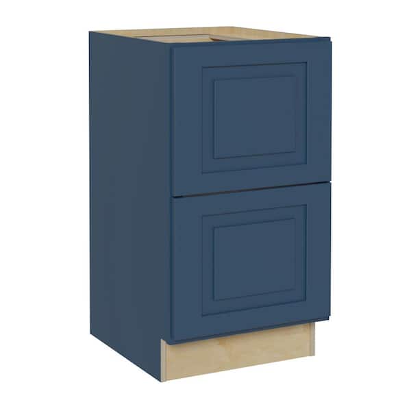 Home Decorators Collection Grayson Mythic Blue Painted Plywood Shaker Assembled Drawer Base Kitchen Cabinet Sft Cls 18 in W x 21 in D x 28.5 in H