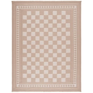 Aspect Natural/Ivory 8 ft. x 10 ft. Border Checkered Area Rug