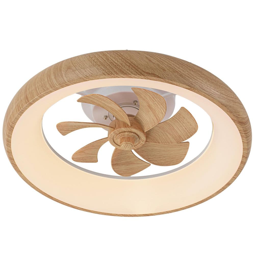 20 in. Dimmable Integrated LED RGB Smart Indoor Woodgrain Low Profile Ceiling Fan with Light, Voice/App/Remote Control price history on PriceWatchPro