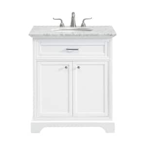 Home Decorators Collection Merryfield 31 in. W x 22 in. D x 35 in. H Single  Sink Freestanding Bath Vanity in Antigua Green with Carrara Marble Top  19112-VS31-AG - The Home Depot