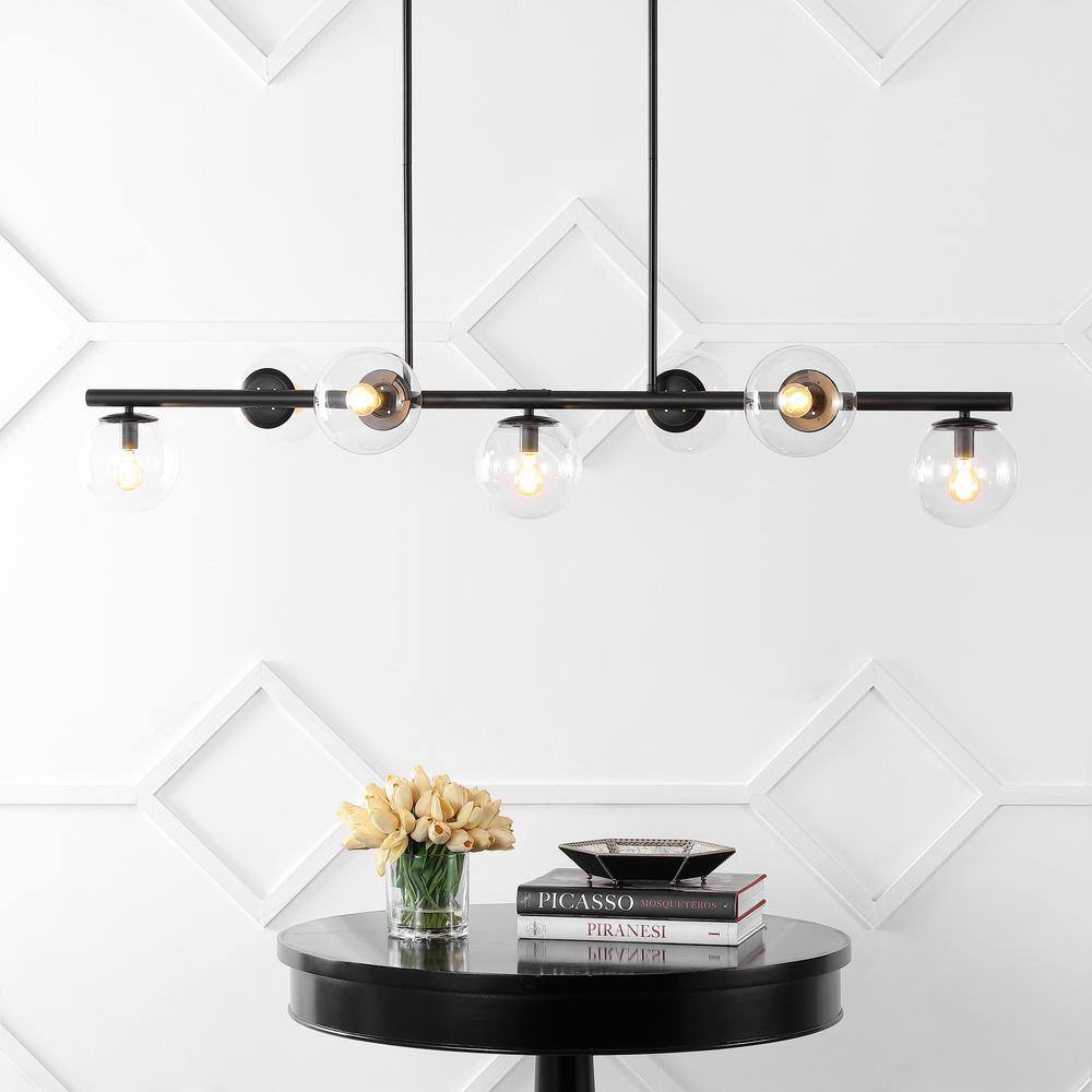 Luca Parisian Black Iron 7-Light Linear LED Pendant