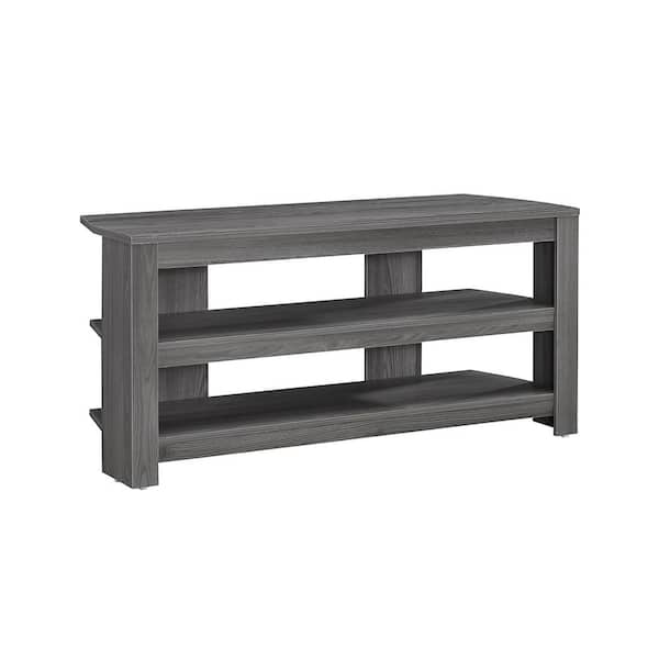 Unbranded 42 in. Gray Particle Board Corner TV Stand Fits TVs Up to 42 in. with Open Storage