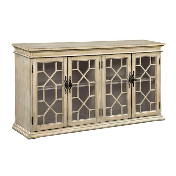 Benjara Brown and Black Wood Top 14.5 in. Sideboard with 2 Shelves