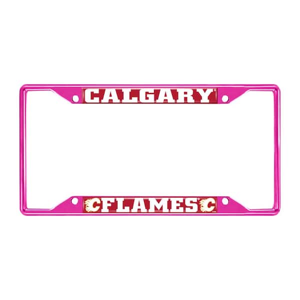 FANMATS Universal Fit NHL - Calgary Flames License Plate Frame - Pink