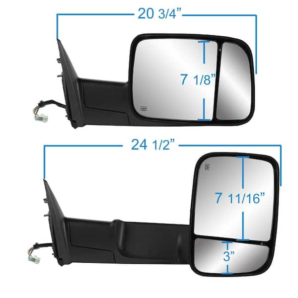 Fit System Towing Mirror for 13-17 Dodge Ram 1500/2500 12-17 3500