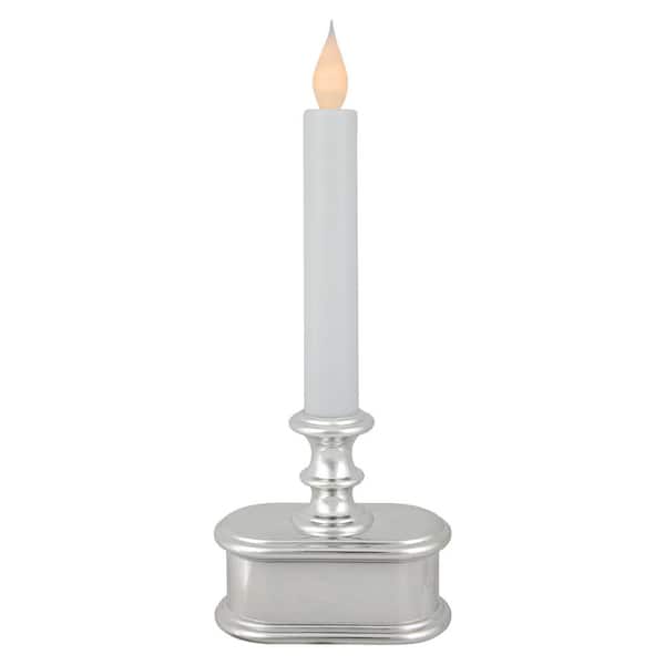 LED Window Candles-9.25"-White and Silver-Set of 4