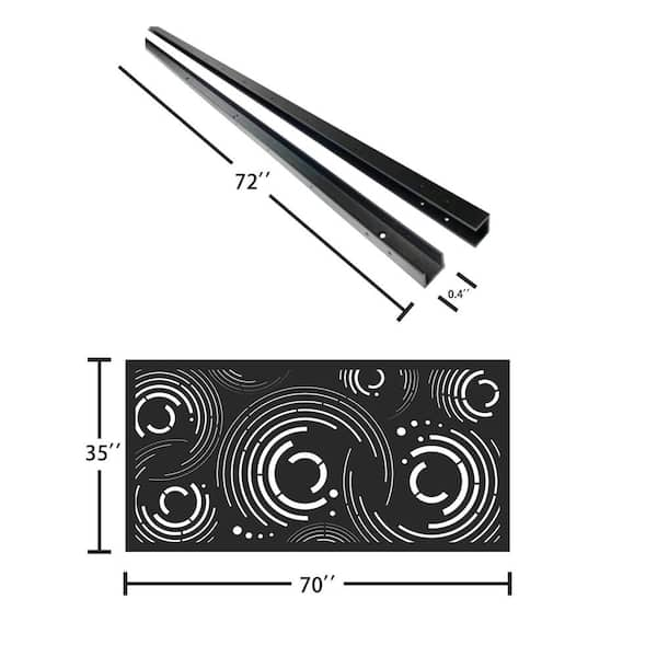 Ejoy 70 in. H x 35 in. W x 0.4 in. D Composite Decorative Privacy Fence  Screen Panel WPC205_DizzyCircle_B_kit