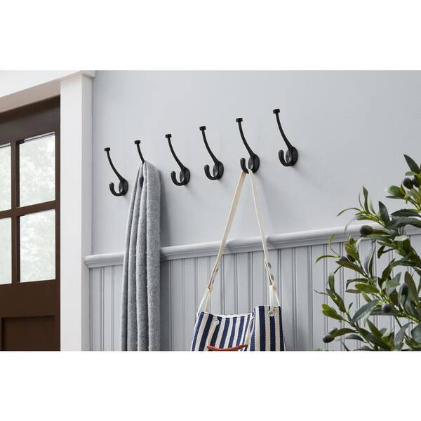 Home Decorators Collection 5-5/8 in. Matte Black Pilltop Wall Hooks (6-Pack)  64201 - The Home Depot
