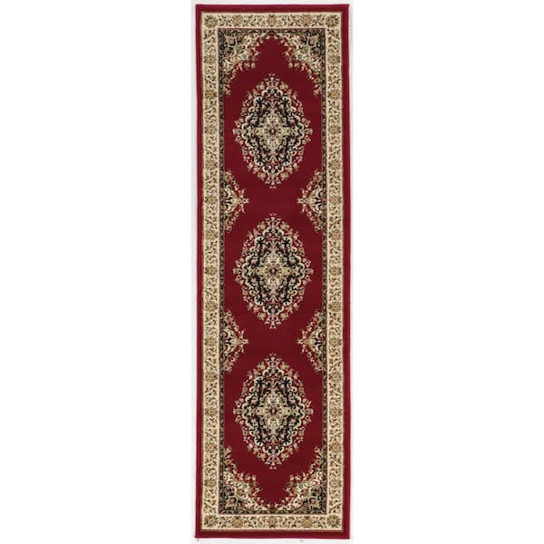 Unbranded Como Red 2 ft. x 7 ft. Traditional Oriental Medallion Area Rug