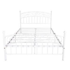 83.86 in. W White Queen Size Metal Frame Platform Bed with Headboard and Footboard