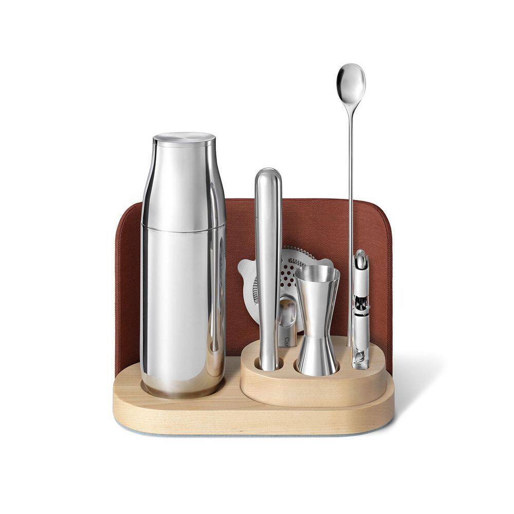 9-Piece Manhattan Red Stainless Steel Complete Bar Set