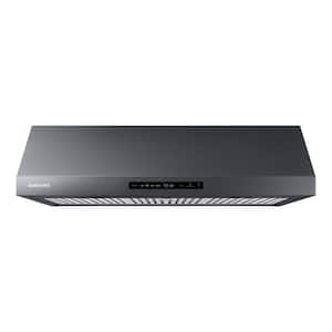 36 in. 390 CFM (600 CFM Optional) Convertible Under the Cabinet Range Hood in Black Stainless Steel