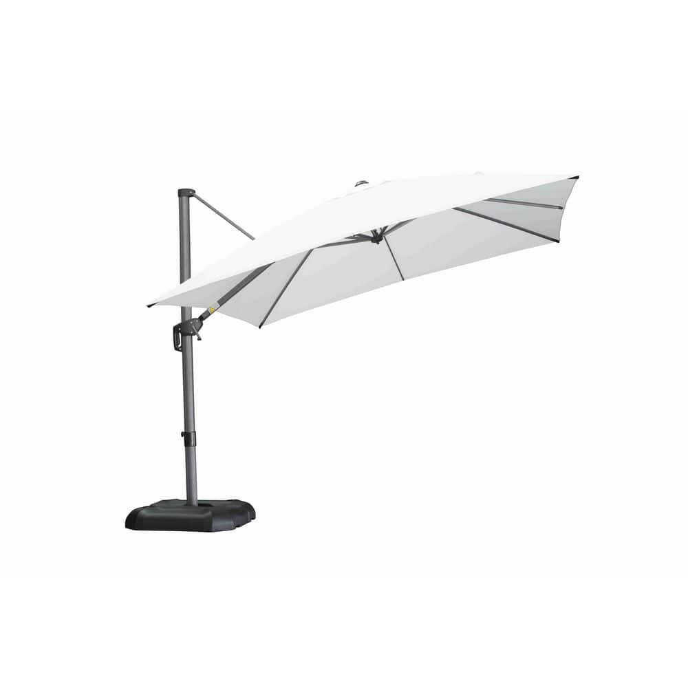 11 ft. Octagon Aluminum Windproof Outdoor Cantilever Offset 360° Rotation Patio Umbrella with Base, White price history on PriceWatchPro