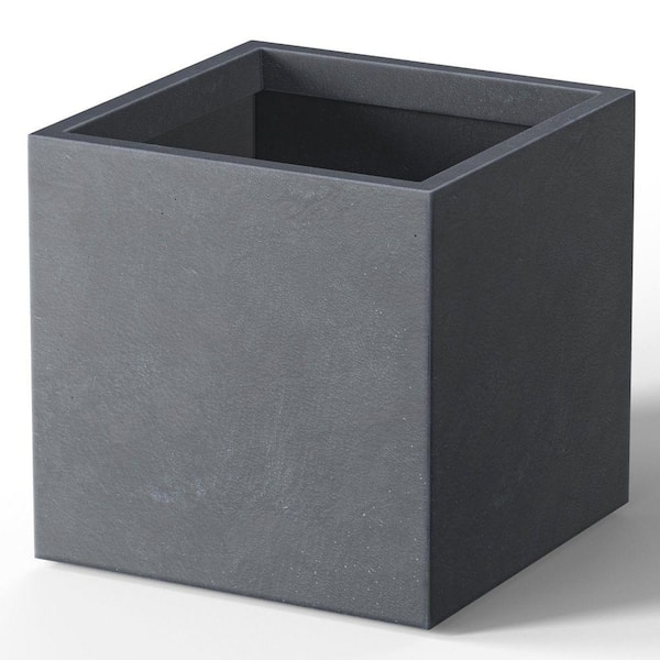 10 in. Small Granite Gray(Enhanced Core) Concrete Square Planter / Pot with Drainage Holes