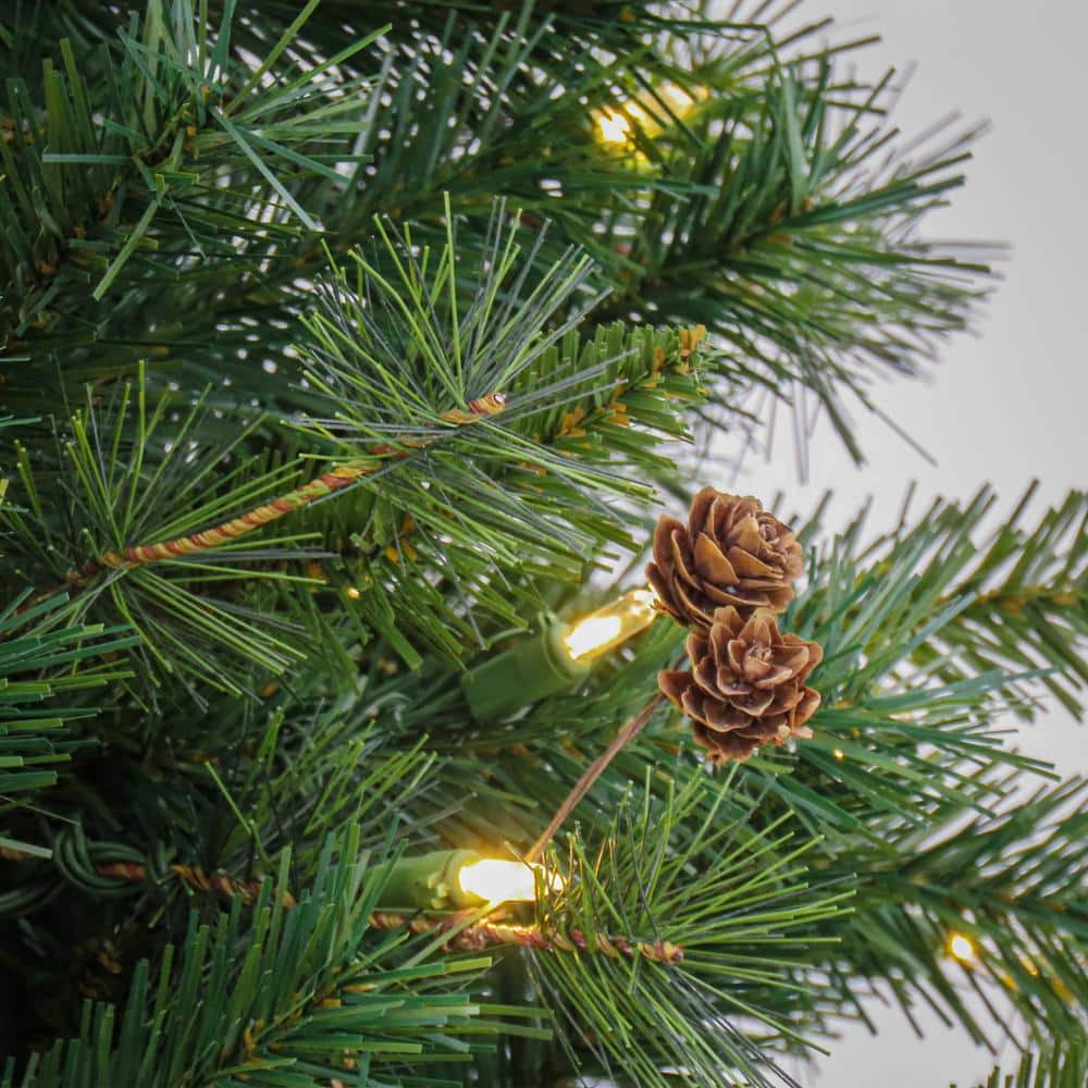 7.5 ft Green Spruce Christmas Tree with LED Lights