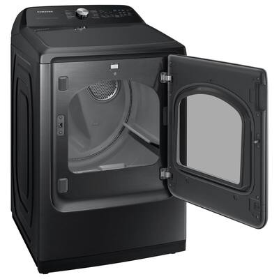 7.4 cu. ft. Smart Brushed Black Gas Dryer with Steam Sanitize