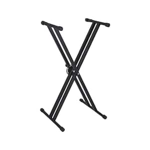 Keyboard Stand Digital Piano Riser Adjustable x Style Foldable and Heavy-Duty Lift Holder Fits 54,61,88 Keys, Black