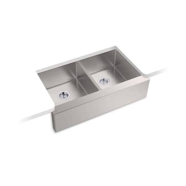 KOHLER Strive 35-1/2 in. Undermount Double-Bowl Farmhouse Kitchen Sink With Accessories