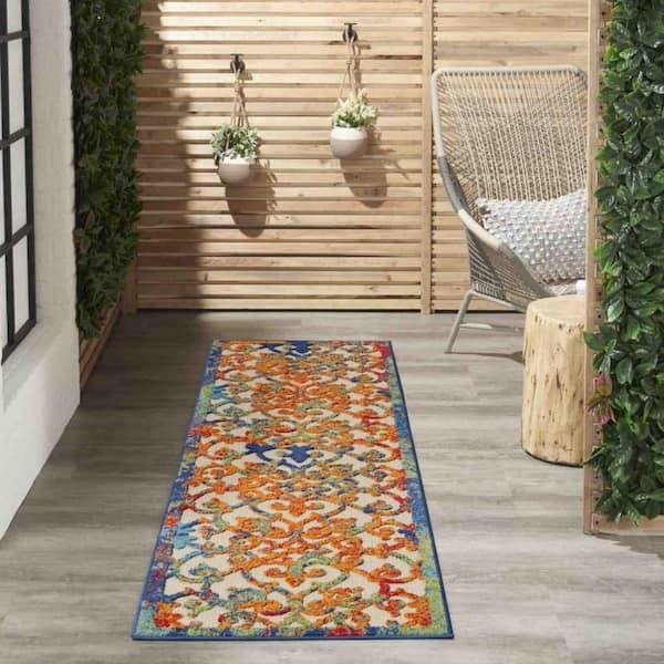Multicolored 2 ft. x 6 ft. Runner Polypropylene Area Rug